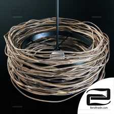 Branch old ring lamp n1 / Chandelier made of old ring branches