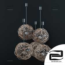 Branch sphere cage lamp n1 / Chandelier sphere of branches