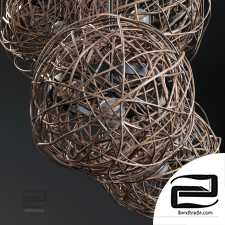 Branch sphere cage lamp n1 / Chandelier sphere of branches