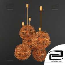 Branch sphere cage lamp n1 / Chandelier sphere of branches