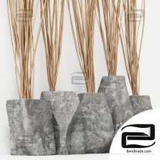 Branch stone rock vase decor n3 / Branches in stone rock vases decor No. 3