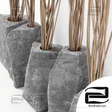 Branch stone rock vase decor n3 / Branches in stone rock vases decor No. 3