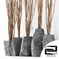 Branch stone rock vase decor n3 / Branches in stone rock vases decor No. 3