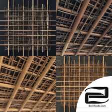 Ceiling bamboo branch cage decor n1 / Ceiling mesh of bamboo branches