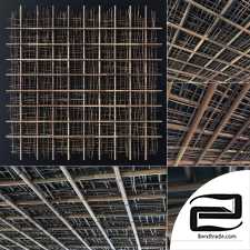 Ceiling bamboo branch cage decor n1 / Ceiling mesh of bamboo branches