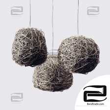 Lamp Rattan sphere hive n1 / Rattan chandeliers spherical beehive No. 1