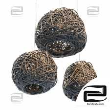 Lamp Rattan sphere hive n2