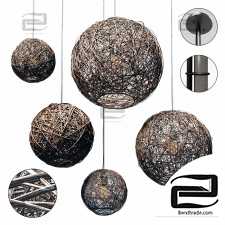 Lamp Rattan sphere hive n3