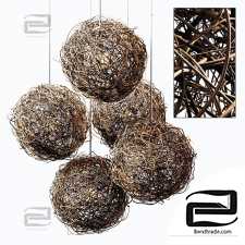 Lamp Rattan sphere hive n4