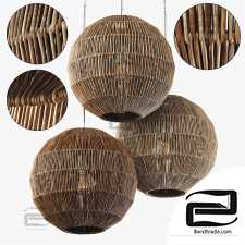 Lamp sphere rattan n2