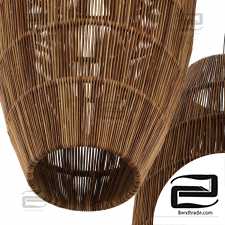 Lamp wicker barrel n1