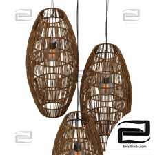 Lamp wicker barrel n2