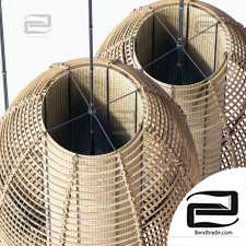 Lamp wicker branch rattan Barrel