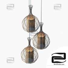 Lamp wicker branch rattan jug