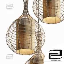 Lamp wicker branch rattan jug