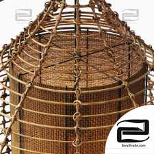 Lamp wicker branch rattan jug