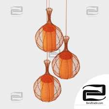 Lamp wicker branch rattan jug