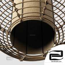 Lamp wicker branch rattan sphere