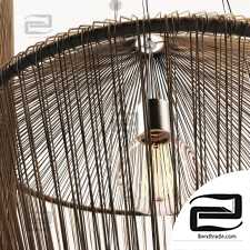 Lamp wood rattan wicker Cone n2