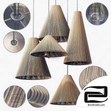 Lamp wood rattan wicker Cone n5