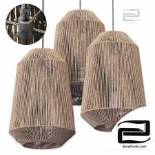 Lamp wood rotang wicker barrel n3