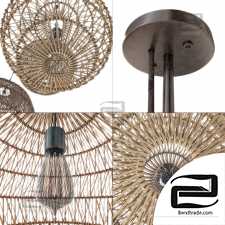 Lamp wood rotang wicker Sphere