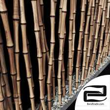 Screen long bamboo thin pebble decor n1