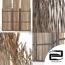 Screen thin branch wood decor n1