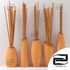 Vase slice branch bamboo