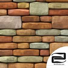 Brick granite color stone many part