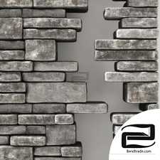 Brick stone wall block many n2