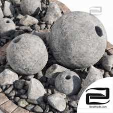 FlowerBad Stone Sphere pebble two