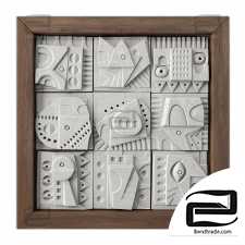 Panel decorative cube  square n1