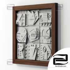 Panel decorative cube  square n1