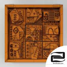 Panel decorative cube Hieroglyphs n4