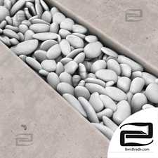 Paving long line plate pebble n1