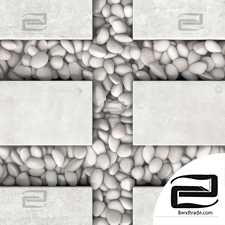 Paving long tile pebble low oval n7