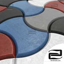 Paving stone color half Circle n2