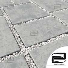 Paving tile pebble low oval n5