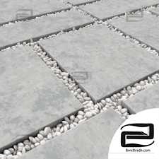 Paving tile pebble low oval n5