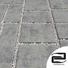 Paving tile pebble low oval n5