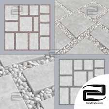 Paving tile pebble low oval n6