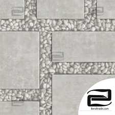 Paving tile pebble low oval n6