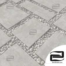 Paving tile pebble low oval n6