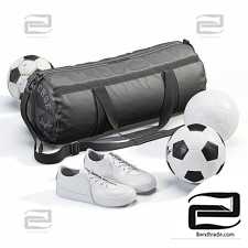 Sports Sports bag with sneakers and balls
