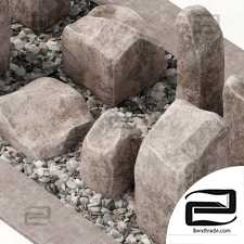 Square stone block pebble fundament n1