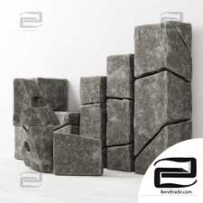 Stone cube light n1