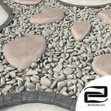 Stone plate pabble road n1