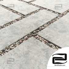 Tile square pebble  low 2 n1