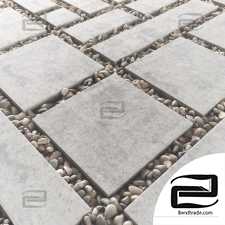 Tile square pebble  low 2 n2